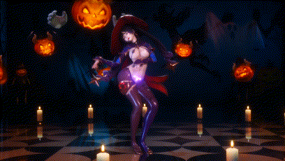 原神-莫娜-魔女装 [3D]-1.gif